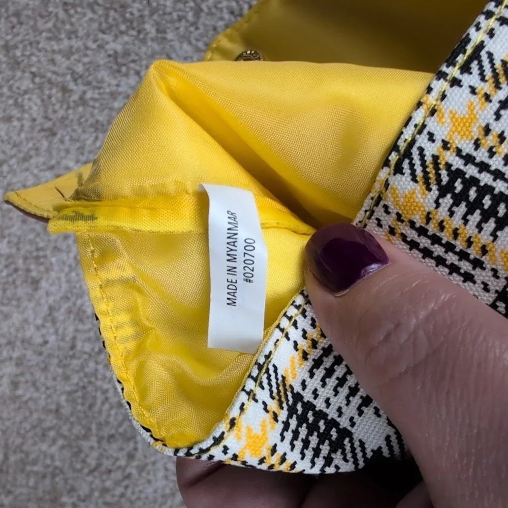 Ipsy September 2021 Envelope Glam Bag Yellow‎ Plaid Makeup Bag